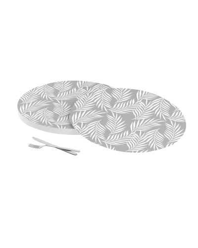 INDIVIDUAL HELECHO GRIS REDONDO pvc