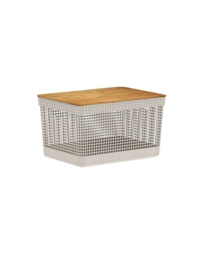 CESTA GRID CON TAPA DE BAMBÚ 20 L OU (CG355BGF)