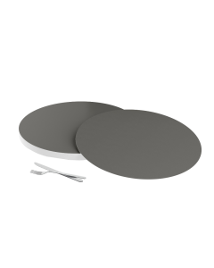 INDIVIDUAL REDONDO GRIS PVC