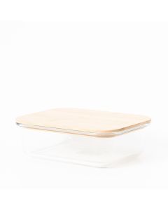 FUENTE RECTANGULAR DE VIDRIO CON TAPA DE BAMBU ETXE (CHA-01)